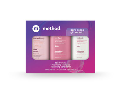 Picture of Method Body Wash and Hair Care Gift Set, Pure Peace, 3.4 oz Travel Size Bottles