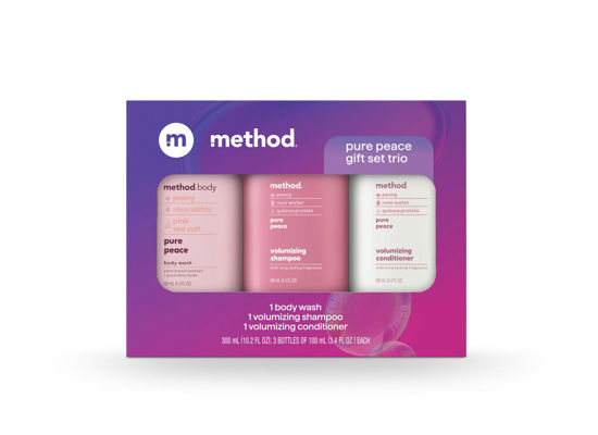Picture of Method Body Wash and Hair Care Gift Set, Pure Peace, 3.4 oz Travel Size Bottles