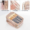 Picture of OCHEAL Clear Makeup Bag, Portable Makeup Organizer Cosmetic Bag, Large Travel Makeup Bag Cute Clear Pouch For Women and Girls Cosmetics Bags with Divider Makeup Brush Compartment-Rose Gold