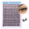 Picture of Cluster Lashes Wispy Natural Eyelash Clusters DIY Lash Extension C Curl Cluster Eyelash Extension 10-16MM Individual Lashes Thin Lash Band by Newcally