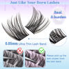 Picture of Cluster Lashes Wispy Natural Eyelash Clusters DIY Lash Extension C Curl Cluster Eyelash Extension 10-16MM Individual Lashes Thin Lash Band by Newcally