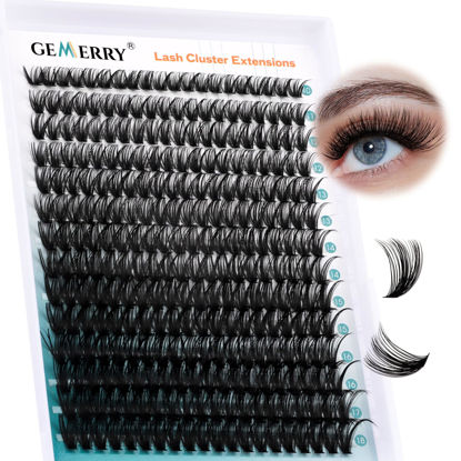 Picture of Lash Clusters GEMERRY 280pcs Clusters Lashes D Curl Soft&Natural Individual Lashes Cluster Eyelash Clusters DIY Lash Extensions at Home（40P-10-18mm)