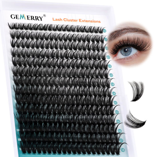 Picture of Lash Clusters GEMERRY 280pcs Clusters Lashes D Curl Soft&Natural Individual Lashes Cluster Eyelash Clusters DIY Lash Extensions at Home（40P-10-18mm)