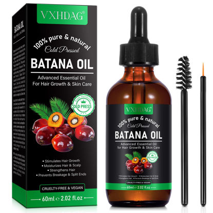 Picture of VXHDAG Batana Oil - 100% Pure & Natural from Honduras for Hair Growth, Eliminates Split Ends, Enhances Radiance & Nourishment for All Hair Types, 2.02 fl oz