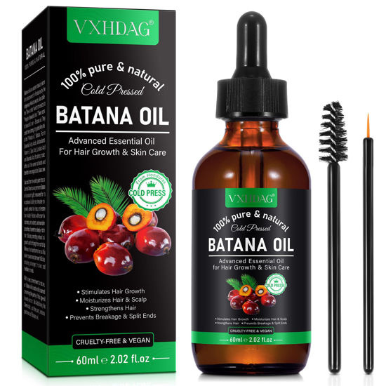 Picture of VXHDAG Batana Oil - 100% Pure & Natural from Honduras for Hair Growth, Eliminates Split Ends, Enhances Radiance & Nourishment for All Hair Types, 2.02 fl oz