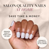 Picture of Glamnetic Press On Nails - Lilac Gray | Opaque Pale Light Lilac Gray Short Squoval False Nails, Reusable Stick On Fake Nails with Glue | Salon Quality | 15 Sizes - 30 Nail Kit