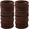 Picture of Sderoq 100PCS Hair Bands, 4MM Large Ponytail Holders, Brown - 2 Inch in Diameter Rubber Bands for Medium to Thick Hair, Curly Hair, Women or Girls