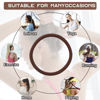 Picture of Sderoq 100PCS Hair Bands, 4MM Large Ponytail Holders, Brown - 2 Inch in Diameter Rubber Bands for Medium to Thick Hair, Curly Hair, Women or Girls