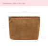 Picture of PAZIMIIK Makeup Bag Large Zipper Corduroy Make Up Pouch for Purse Travel Canvas Cosmetic Organizer for Women Brush Storage,Brown