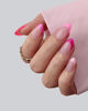 Picture of btartboxnails XCOATTIPS Pink French Tip Press On Nails - Short Press On Nails Almond, Soft Gel Nail Tips, 160Pcs Soak Off Acrylic Pink Fake Nail Extension in 16 Sizes