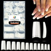 Picture of Luckyfairy Acrylic Nail Tips 504Pcs 12Sizes, French Style Gel x Natural Nail Tips Half Cover Artificial Soft Gel False Nail Tips Curved Fake Nails Natural For Nail Extensions Art Salon Home DIY