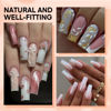 Picture of Luckyfairy Acrylic Nail Tips 504Pcs 12Sizes, French Style Gel x Natural Nail Tips Half Cover Artificial Soft Gel False Nail Tips Curved Fake Nails Natural For Nail Extensions Art Salon Home DIY