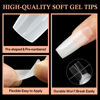 Picture of Luckyfairy Acrylic Nail Tips 504Pcs 12Sizes, French Style Gel x Natural Nail Tips Half Cover Artificial Soft Gel False Nail Tips Curved Fake Nails Natural For Nail Extensions Art Salon Home DIY