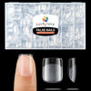 Picture of Luckyfairy XS Short Square Fake Nails, 504pcs Soft Gel Pre-Shaped Acrylic Extra Short Square Nail Tips Half Matte Full Cover Clear Press on Flase Tips for Nail Extension Home DIY 12 Sizes Gelly Tips