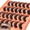 Picture of Short Lashes Natural Look False Eyelashes Thick Fluffy Faux Mink Lashes Pack Wispy Strip Fake Eyelashes Cat Eye Lashes that Look Like Extensions 14 Pairs Black
