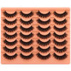 Picture of Short Lashes Natural Look False Eyelashes Thick Fluffy Faux Mink Lashes Pack Wispy Strip Fake Eyelashes Cat Eye Lashes that Look Like Extensions 14 Pairs Black