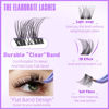 Picture of Clear Band Eye Lash Clusters Natural Wispy Eyelash Clusters 10-16MM Lash Extension D Curl Invisible Band Cluster Eyelash Extensions Individual Eyelashes DIY Lashes at Home by Geeneiya