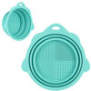 Picture of Makeup Brush Cleaner, Etercycle Foldable Silicone Brush Cleaner Bowl Srubber, Portable Washing Tools for Makeup Brush,Powder Puff,Sponge (Green)