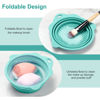 Picture of Makeup Brush Cleaner, Etercycle Foldable Silicone Brush Cleaner Bowl Srubber, Portable Washing Tools for Makeup Brush,Powder Puff,Sponge (Green)