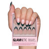 Picture of Glamnetic Press On Nails - Château | Semi-Transparent Dark Forest Green French Tip Short Almond False Nails, Reusable Stick On Fake Nails with Glue | Salon Quality | 15 Sizes - 30 Nail Kit