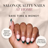 Picture of Glamnetic Press On Nails - Château | Semi-Transparent Dark Forest Green French Tip Short Almond False Nails, Reusable Stick On Fake Nails with Glue | Salon Quality | 15 Sizes - 30 Nail Kit