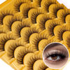 Picture of False Eyelashes Natural Look 12mm Fluffy Lashes Wispy Faux Mink Eyelashes 3D Volume Cat Eye Lashes Pack by Zegaine 14 Pairs