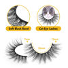 Picture of False Eyelashes Natural Look 12mm Fluffy Lashes Wispy Faux Mink Eyelashes 3D Volume Cat Eye Lashes Pack by Zegaine 14 Pairs