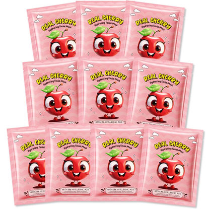 Picture of Kaely 10 Pack Cherry Face Masks for Kids, Spa Party Facial Mask Skincare Set, Sheet Masks Skin Care, Moisturize Brighten Soothe for All Skin Types, Christmas Birthday Gifts for Women Men Girls, 06