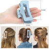 Picture of Sisiaipu 4 Inch Big Hair Claw Clips 6 Pcs Large Claw Clips for Thick Hair Square Hair Clips for Women Rectangle Hair Clips Banana Jaw Clips Hair Accessories for Girls -Brown Blue