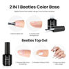 Picture of Beetles Gel Polish 2 in 1 Rubber Base Builder Gel Set, 2Pcs 15ml Gel Top Coat and Builder Nail Gel Set Soak Off UV LED for Nail Art Long Lasting DIY Home and Salon Manicure Use Gifts for Women
