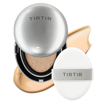 Picture of TIRTIR Mask Fit Aura Silver Cushion Foundation | Semi-glow Finish, Natural Coverage, Moisturizing, Lightweight, Korean cushion foundation (#24N Latte, Full Size, 0.63 Fl Oz)