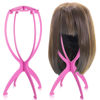 Picture of obeoby Wig Stand, Portable Wig Holder Wig Head Stand for All Wigs Travel Wig (pink (2pack))