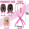 Picture of obeoby Wig Stand, Portable Wig Holder Wig Head Stand for All Wigs Travel Wig (pink (2pack))