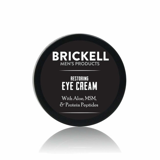 Picture of Brickell Men's Restoring Under Eye Cream for Men, Natural and Organic Anti Aging Eye Balm To Reduce Puffiness, Wrinkles, Dark Circles, Crows Feet and Under Eye Bags, 0.5 Ounce, Unscented
