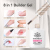 Picture of BORN PRETTY Builder Gel for Nails, 8-in-1 Extension Gel Strengthener Gel Hard Builder Nail Gel Base Top Gel, Natural Nude Gel Builder Rhinestone Nail Glue Gel in A Bottle 15ML
