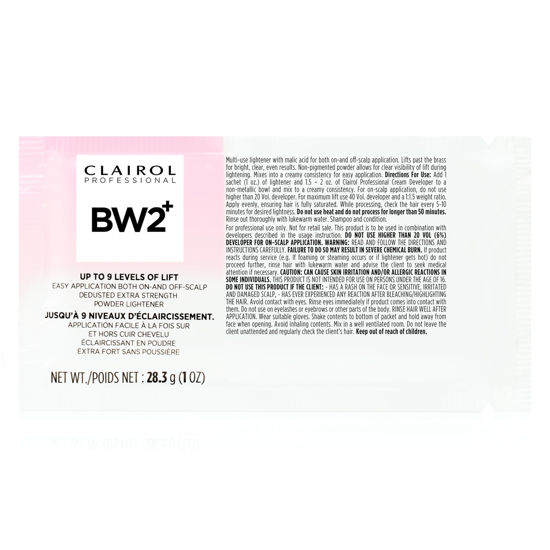 Picture of Clairol Professional BW2+ Dedusted Extra Strength Powder Lightener for Hair Highlights, 1 oz.