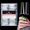 Picture of UNA GELLA Gel Nail Tips Coffin - Long Coffin Ballerina Nails Tips Half Cover Coffin Shape Acrylic Fake Nails 216PCS Falese Nail Tips for Nail Extension 12 Sizes Home DIY Salon