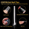 Picture of UNA GELLA Gel Nail Tips Coffin - Long Coffin Ballerina Nails Tips Half Cover Coffin Shape Acrylic Fake Nails 216PCS Falese Nail Tips for Nail Extension 12 Sizes Home DIY Salon