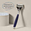 Picture of Harry's Razors for Men, 1 Handle (Chrome Edition) and 4 Razor Blade Refills with German Engineered 5-Blade Technology, 2 oz. Foaming Shave Gel, Travel Blade Cover- Holiday Gift for Men