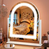 Picture of FENNIO Vanity Mirror with Lights 15"x13" Makeup Mirror with Lights, Lighted Makeup Mirror Touch Screen with 3-Color Lighting, 10X Magnification, Dimmable, for Vanity Desk Tabletop(White)