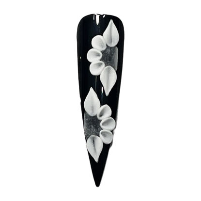 Picture of Set 10Pcs 3D Sweet Season Poinettia (5 Petals) Flower Nail Art Charms Handmade by Acrylic Powder Design Acrylic Nail Art for Women Girls (White No Rhinestones-10Pcs)