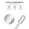 Picture of MelodySusie Safety Nail Drill Bits, 3/32'' Smooth Round Top Large Barrel Carbide Bits, Suitable for Manicure Pedicure Cuticle Gel Polishing, Beginners Bits, Silver, Series Bit-S, Medium