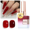 Picture of Double Rhythm Translucent Gel Polish Sheer Neutral Natural Light Milky Same Color Same Bottle 15ML Jelly Nail Polish Nail Art DIY at Home (Jelly Blood Red-A1371)
