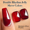 Picture of Double Rhythm Translucent Gel Polish Sheer Neutral Natural Light Milky Same Color Same Bottle 15ML Jelly Nail Polish Nail Art DIY at Home (Jelly Blood Red-A1371)