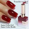 Picture of Double Rhythm Translucent Gel Polish Sheer Neutral Natural Light Milky Same Color Same Bottle 15ML Jelly Nail Polish Nail Art DIY at Home (Jelly Blood Red-A1371)