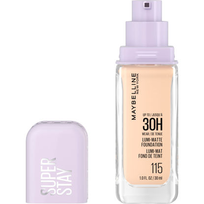Picture of Maybelline Super Stay Lumi-Matte Foundation, Lightweight and Buildable Full Coverage Foundation Makeup For Up To 30HR Wear, 115, 1 Count