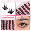 Picture of Fyonas Lash Clusters Manga Eyelash Clusters Spiky Cluster Eyelash Extensions 80Pcs C Curl Individual Lashes Volume Anime Lash Clusters with Thin Band Cosplay Lashes DIY at Home (Cutey)