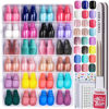Picture of Teenitor 24Pack Short Press On Nails, 576Pcs Short Square Press On Nails, Short Matte Nails, Short Glossy Nails, Short Glitter Nails, Short French Nails, 12 Sizes Short Fake Nails With Nail Glue