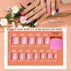 Picture of Teenitor 24Pack Short Press On Nails, 576Pcs Short Square Press On Nails, Short Matte Nails, Short Glossy Nails, Short Glitter Nails, Short French Nails, 12 Sizes Short Fake Nails With Nail Glue