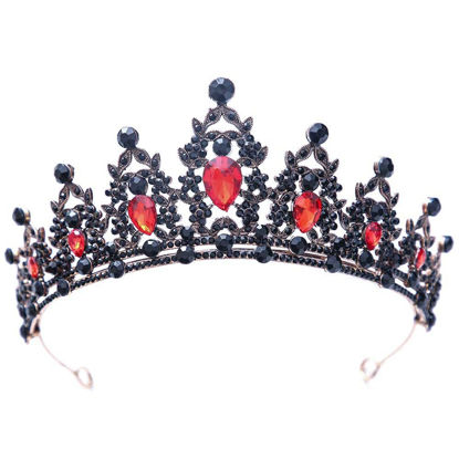 Picture of Kamirola - Queen Crown and Tiaras Princess Crown for Women and Girls Crystal Headbands for Bridal, Princess for Wedding and Party（01） (Black& Red)